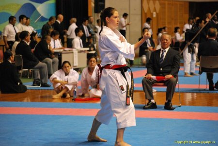 Petra Židková  na soutěži na Okinawě